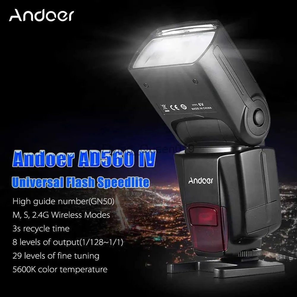 Flash Heads Andoer AD560 IV 2.4G Wireless Universal On-camera Slave Speedlite Flash Light GN50 with Remote Flash Trigger for DSLR Cameras YQ231003