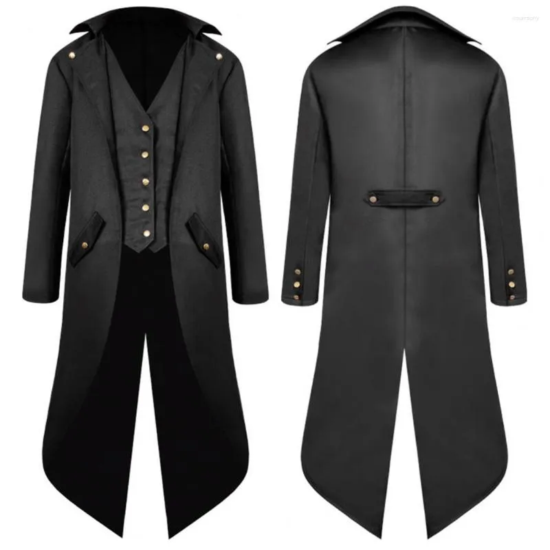 Heren Trenchcoats Heren Slipjas Gothic Bovenkleding Single Breasted Split Tuxedo Coat Steampunk Middeleeuws Victoriaans Cosplay Halloween