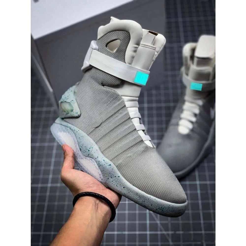 Back To The Future Glow In The Dark Gray Taupe Boots With Automatic Laces  And LED Lights Marty McFlys Air Mag Sneakers For Men From  Along_in_the_shop, $106.02
