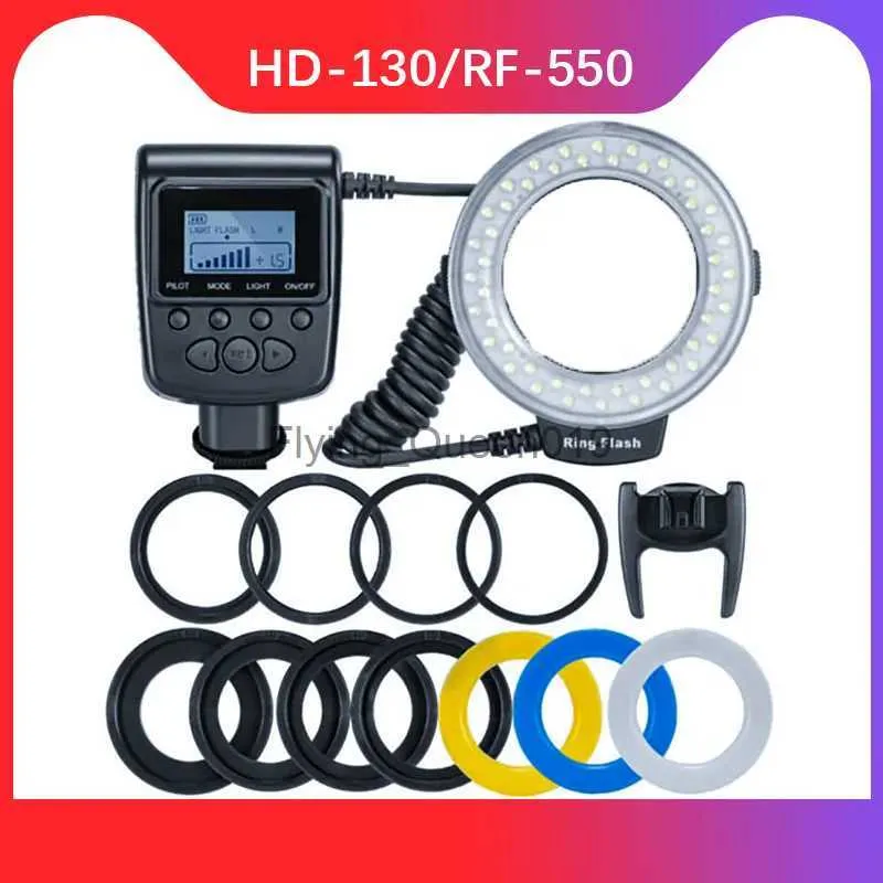 Têtes de flash RF-550D 48 pièces Makro LED Ring-Bundle avec 8 bague d'adaptation pour Pentax Olympus Panasonic DSLR appareil photo Flash V HD130 YQ231003