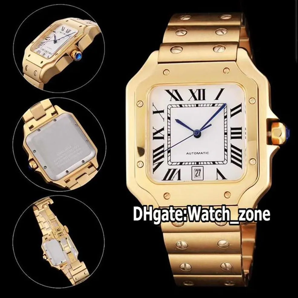 43mm taglia XL WGSA0009 orologi quadrante bianco asiatico 2813 orologio automatico da uomo bracciale in acciaio oro 18 carati orologio sportivo di alta qualità zone304a