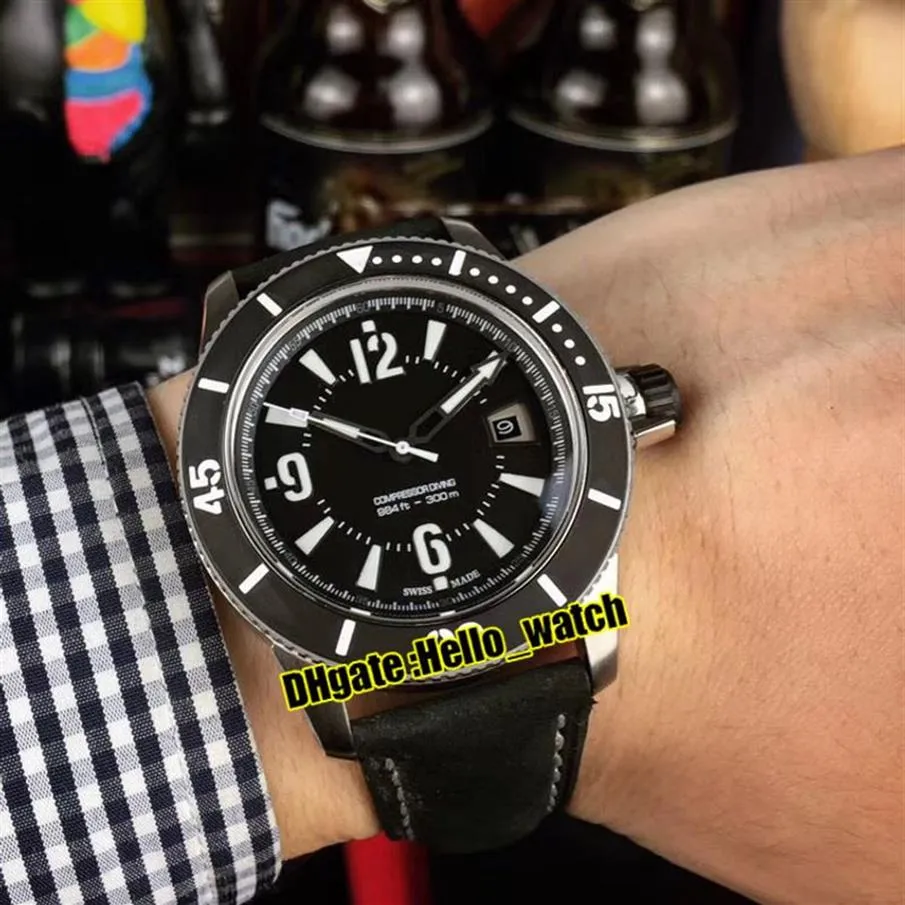 New Master Extreme Master Compressor Q2018470 2018470 Automatic Mens Watch Date Black Dial Steel Case Leather Strap Watches Hello 1990