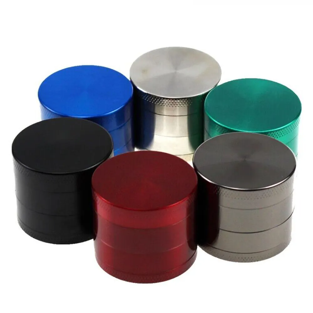 Dry Herb Vaporizer Flat Concave Grinders Herbal Spice Crusher 40 50 55 63mm Metal Grinder 4 Layers With Scraper