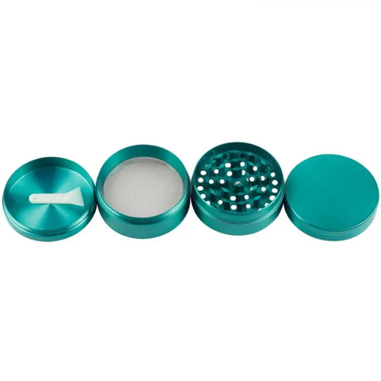 6 Colors Dry Herb Vaporizer Flat Concave Grinders Herbal Spice Crusher 40 50 55 63mm Metal Grinder 4 Layers With Scraper