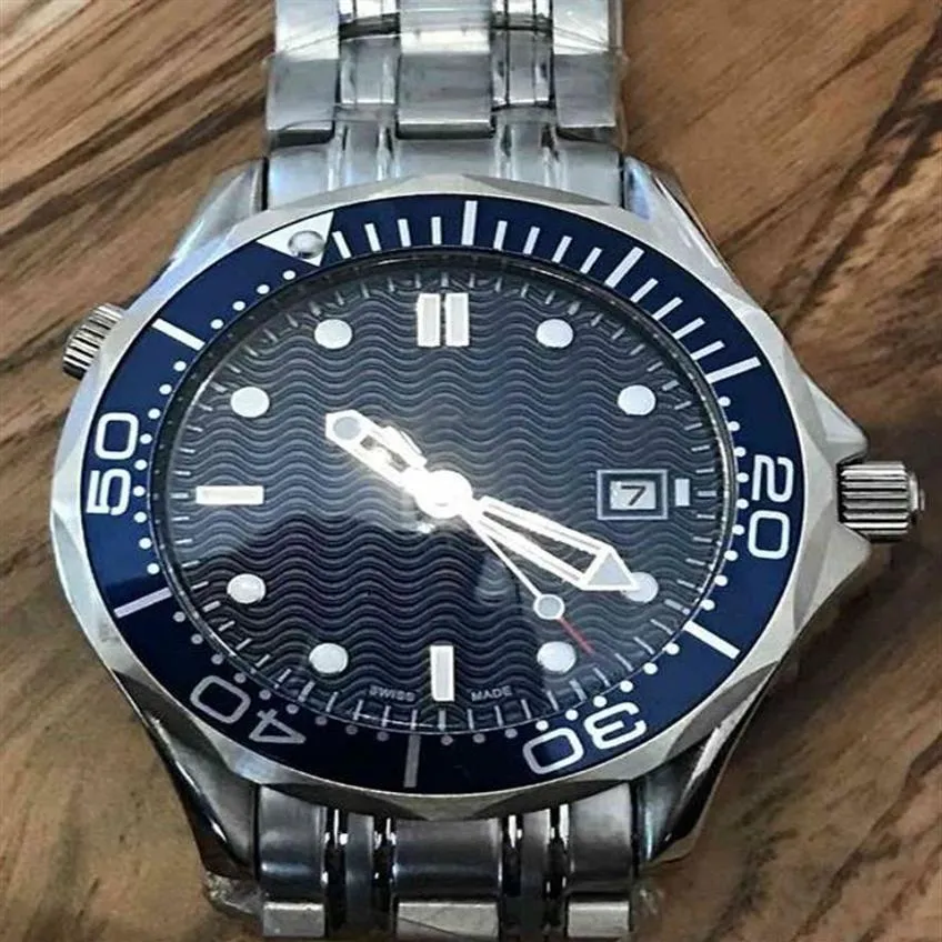 007 Black Dial Limited Edition Men's Watch Professional Timer rostfritt stål Automatisk klocka 43mm förstklassig kvalitet The256k