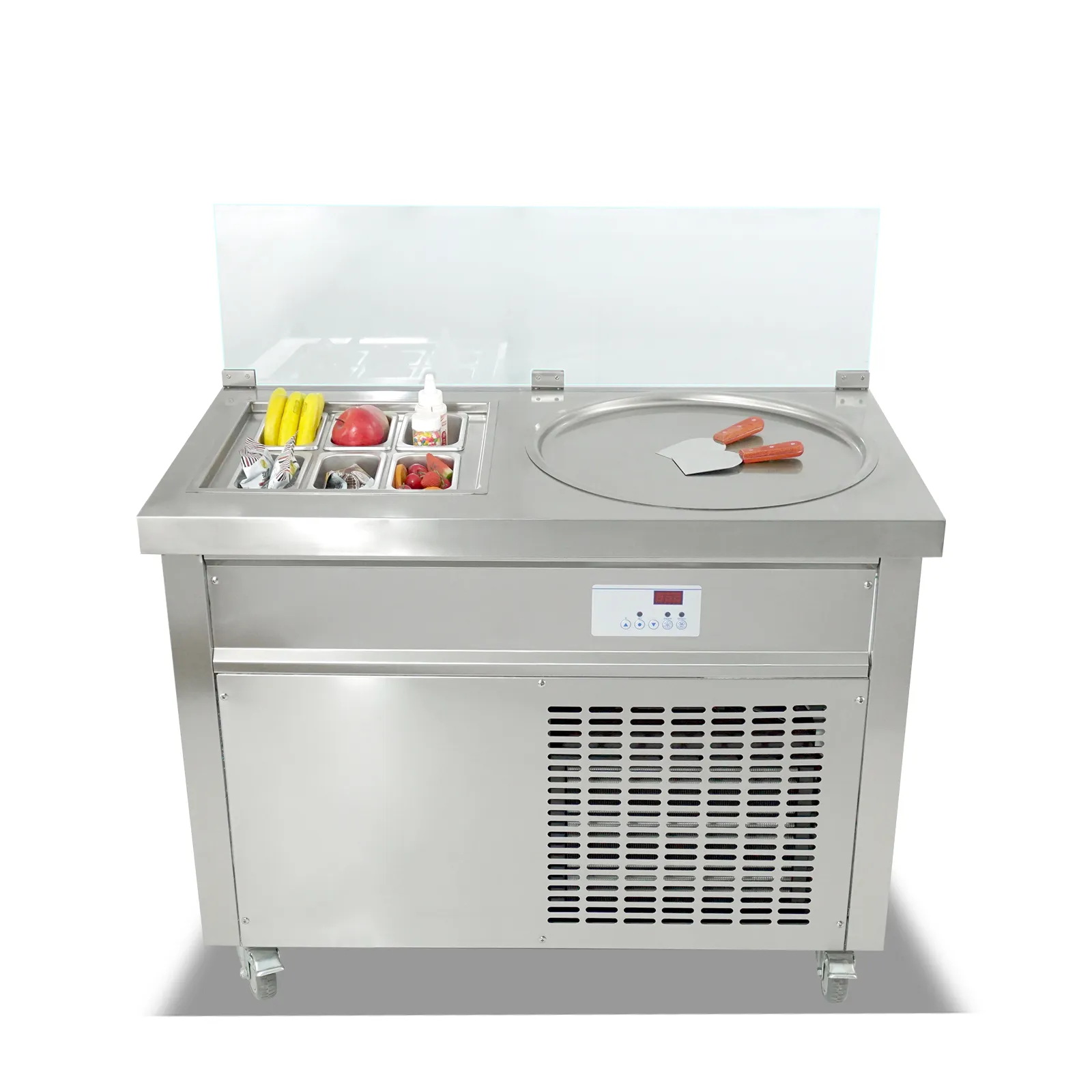ETL CE Kolice Kitchen Equipment Fry Ice Cream Roll Machine com 6 tanques pré -resfriados