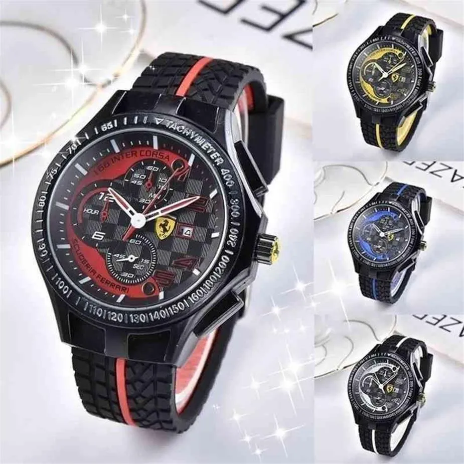 Luxury Sports Racing car F1 Formula Rubber Strap Stainless steel Quartz es for Men Casual Wrist Watch Clock262s