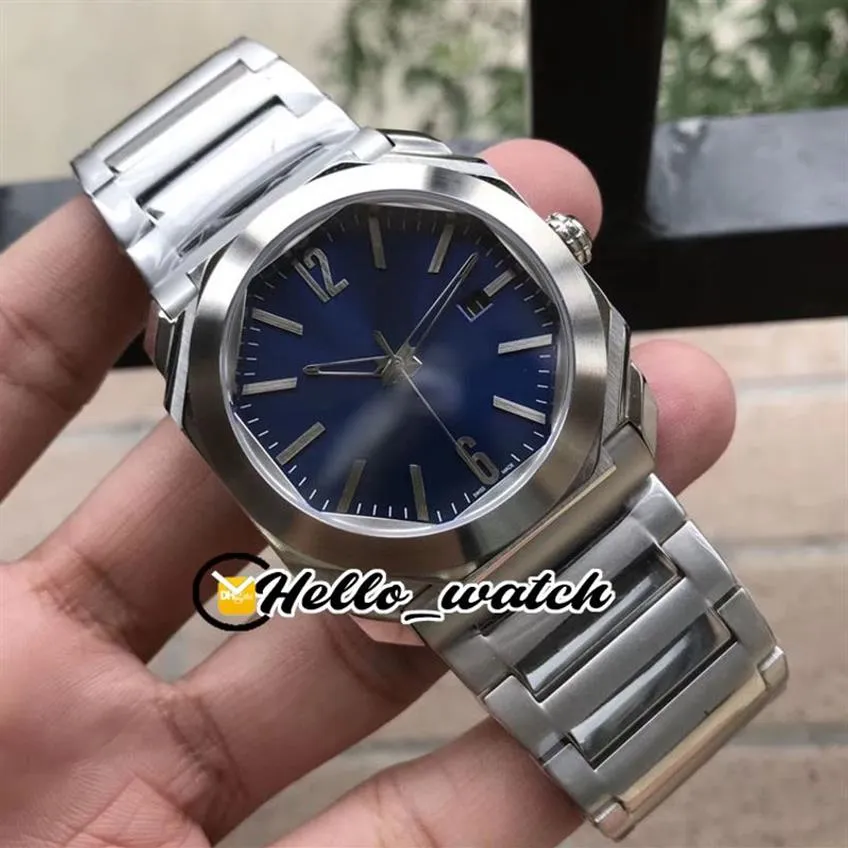 New Octo Finissimo Solotempo 102031 102105 Blue Dial Asian 2813 Automatic Mens Watch Stainless Steel Bracelet Gents Watches Hello 208w