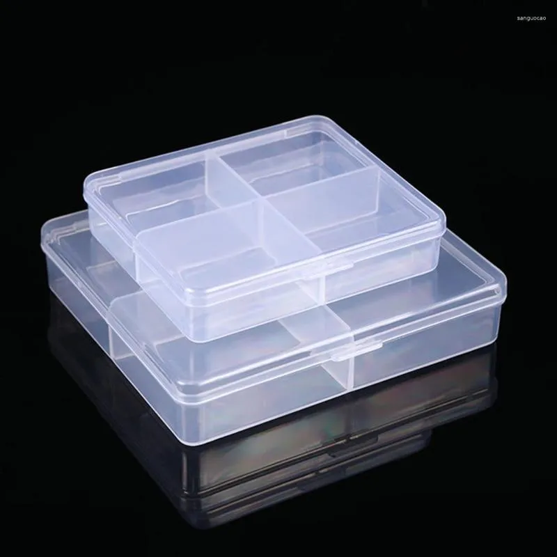 Aufbewahrungsboxen transparente Schmuckkasten Organizer Plastikkoffer Verstellbarer Behälter für Perlen -Ohrring -Display