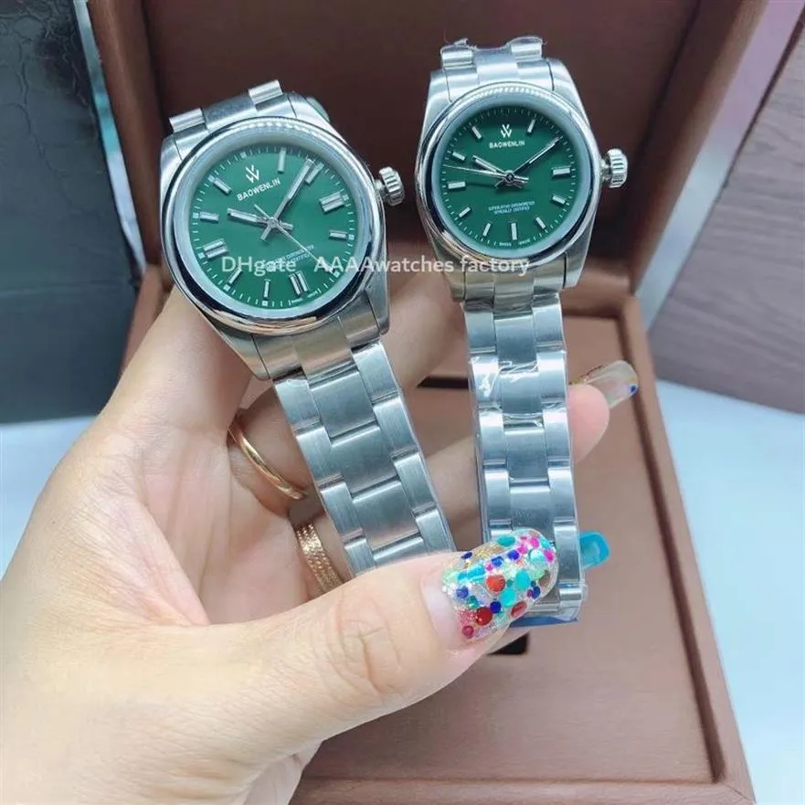 montre pour hommes et femmes est automatique bracelet montres-bracelets mécanique 2813 mouvement étanche design article de mode cadran rouge vert244y