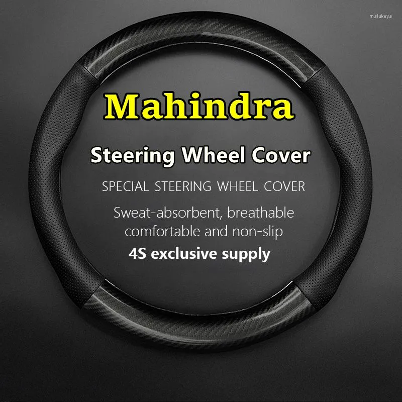 Koło kierownicze bez zapachu cienkiego dla Mahindra Cover orygine skórzane fit z włókna węglowego Roxor Kuv 100