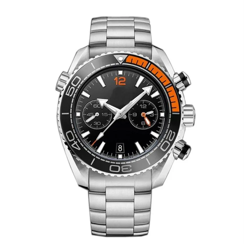 10 stylów męskie zegarki luksusowe zegarki OrangeBlack Ceramic Bezel 44 mm Automatyczna mechaniczna nurka oceaniczna 600 m Skyfall Back Sports 007 308v