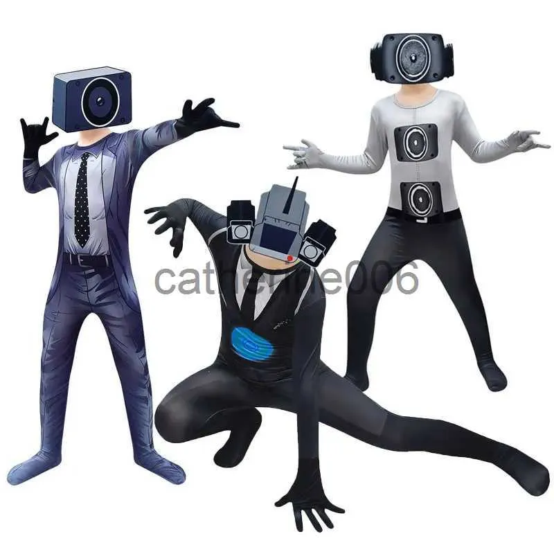 thumbnail image 2 of Skibidi Toilet Costume TV Man Cameraman And Speaker Man Cosplay Outfit For Kids 2 of 10