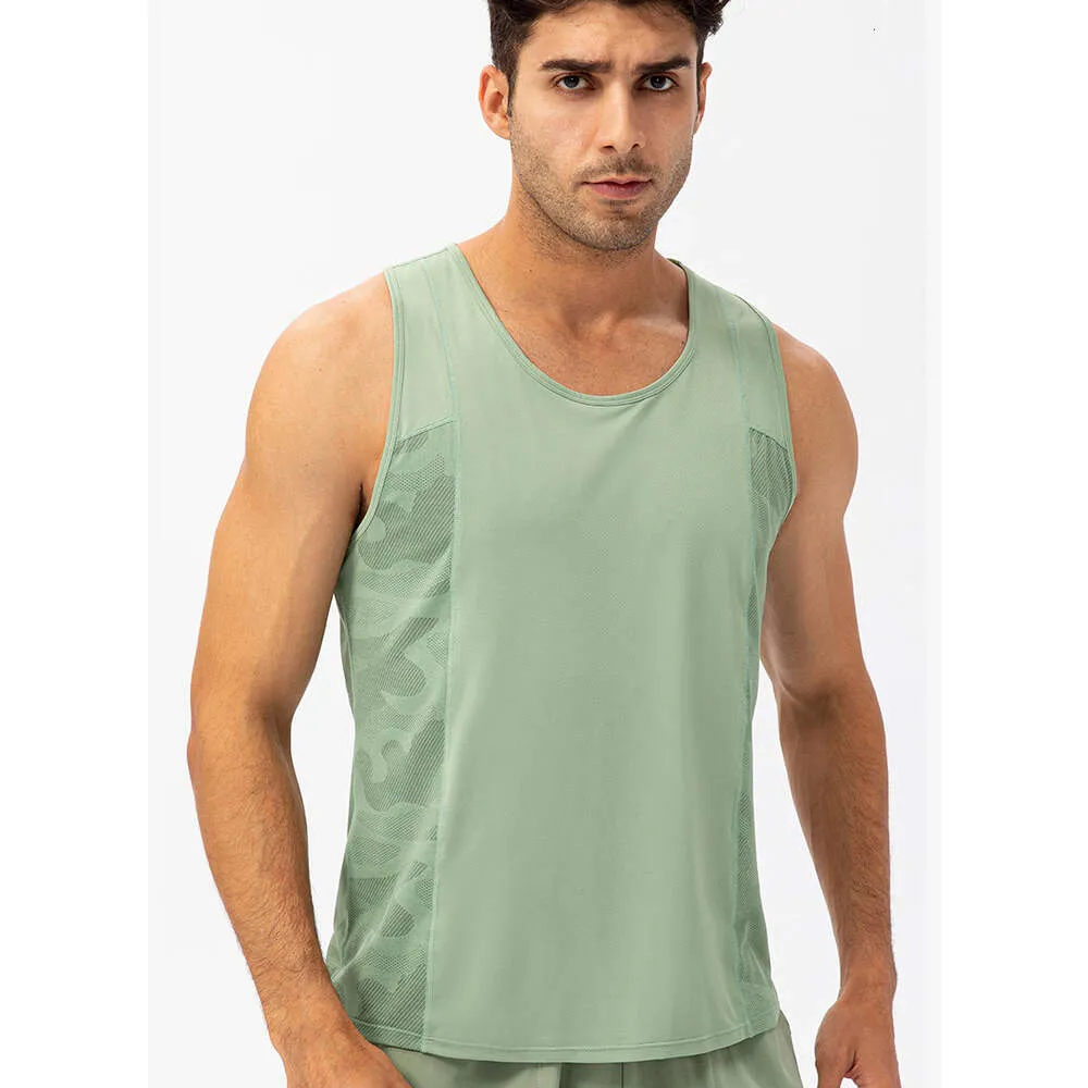 Diseñador Lulu Lemens Hombres Camiseta Original Primavera / Verano Deportes Camiseta sin mangas Camiseta suelta Transpirable Secado rápido Ropa de fitness Entrenamiento para correr al aire libre Thin luluemon