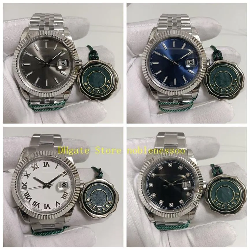 15 Color Real Po 904L Steel Expensive Watch Automatic Mens 41mm Date Black Green Blue White Grey Diamond Dial V12 Fluted Bezel 284B