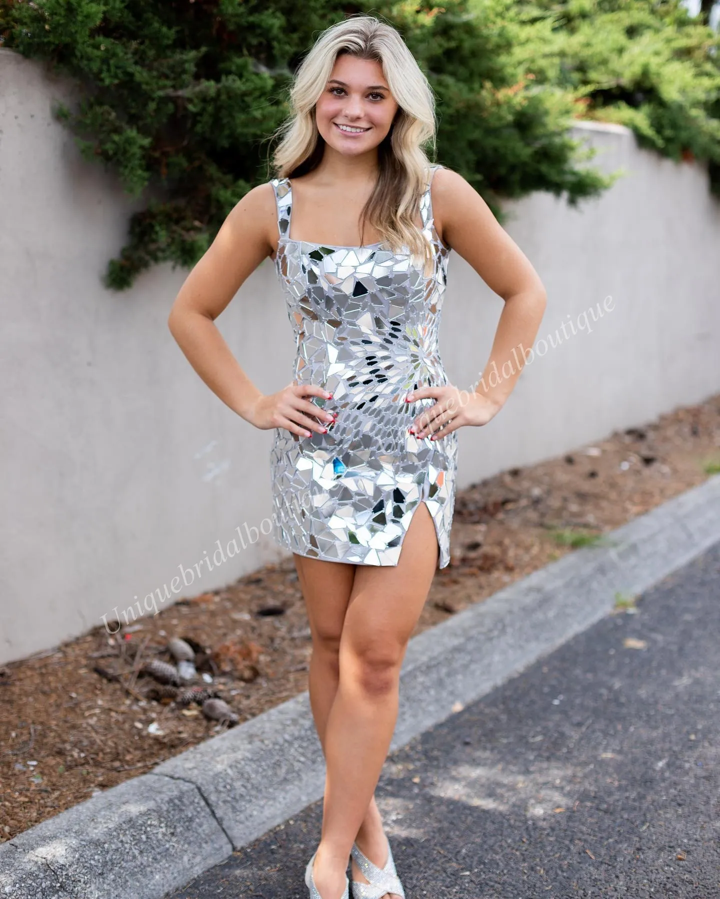 white christmas dresses Mirror Glass Pieces Midi Dress Copper / Medium main image 0