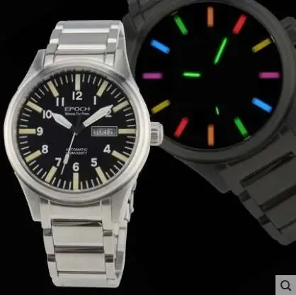 Outros relógios ÉPOCA Relógio Luminoso Rainbow Light Homens Automático Mecânico Japão Top Movimento 21Jewels Sapphire WR100M Swim Military Watch 230928