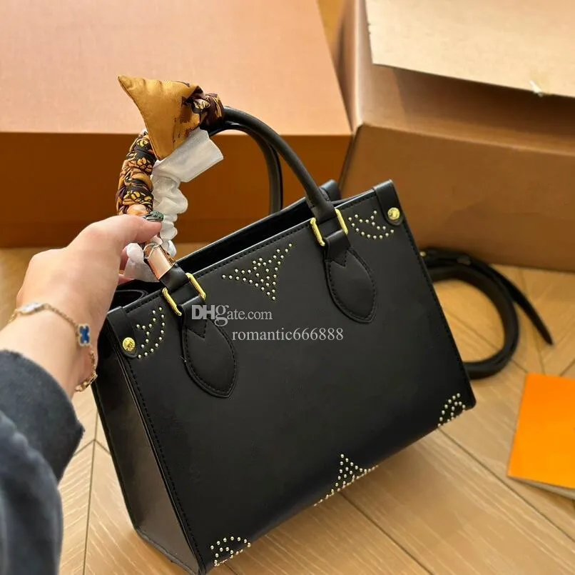 Luxury totes designer bag womens Onthego tote bag Hot Crossbody flower ladies Casual PVC Genuine Leather purse shoulder bags female Willow nail Large handbag