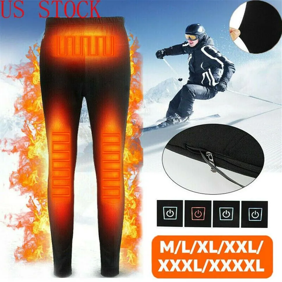 Męskie spodnie unisex zima mężczyźni kobiety elektryczne podgrzewane spodnie USB Elastyczne podgrzewanie podstawa Grube chude spodni plus rozmiar L-4XL2317