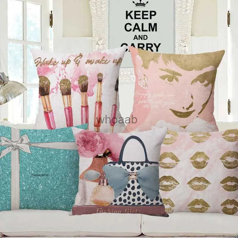 Almohadas De Felpa Cojines Maquillaje Labios Besos Chicas P ster