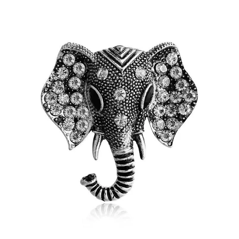 Pins Broches 1Pc Olifant Broche Voor Man Strass Vintage Metaal Goud Kleur Sjaal Gesp Pin Up Dames Sieraden vestidos Drop Leveren Dhsnc