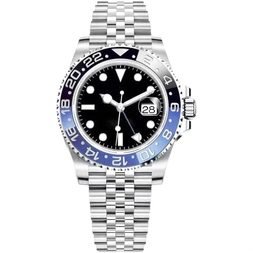 Flash Mens Automatic Mechanica Watches 40mm Blue Black Ceramic Stainless Steel Wristwatches Sapphire Luminous Montre de Luxe 204Q