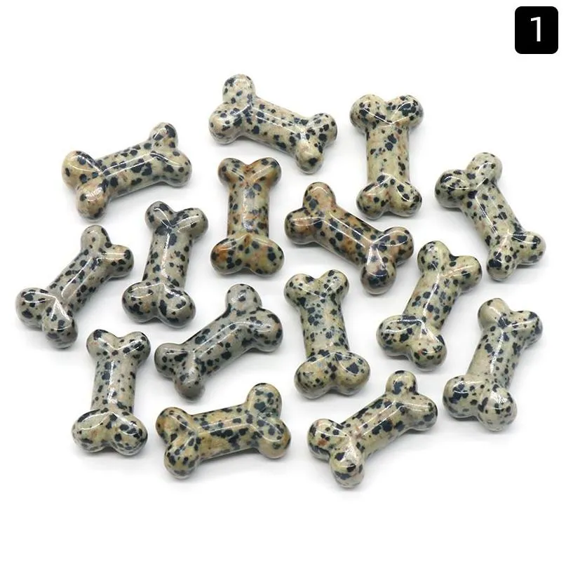 Pierres précieuses en vrac en gros naturel Dalmation Jasper pierre Mini os mélange matériel cristal artisanat fait à la main pierre précieuse sculpture Fo Dhgarden Dh6Kh