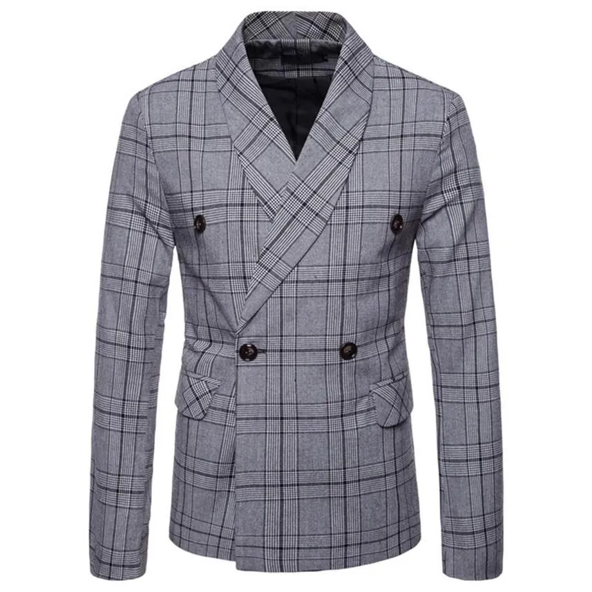 Blazer e giacche da uomo Nuovo design Doppio petto Slim Fit Blazer Business Casual Giacche da uomo tenis masculino239d