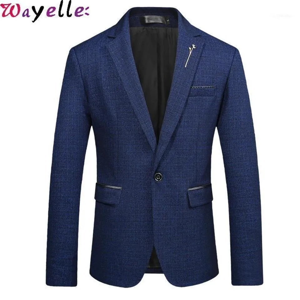Men's Suits & Blazers Men Blazer Jacket Slim Fit Business Casual Stylish Stripped For Coat Masculino 5XL1316U