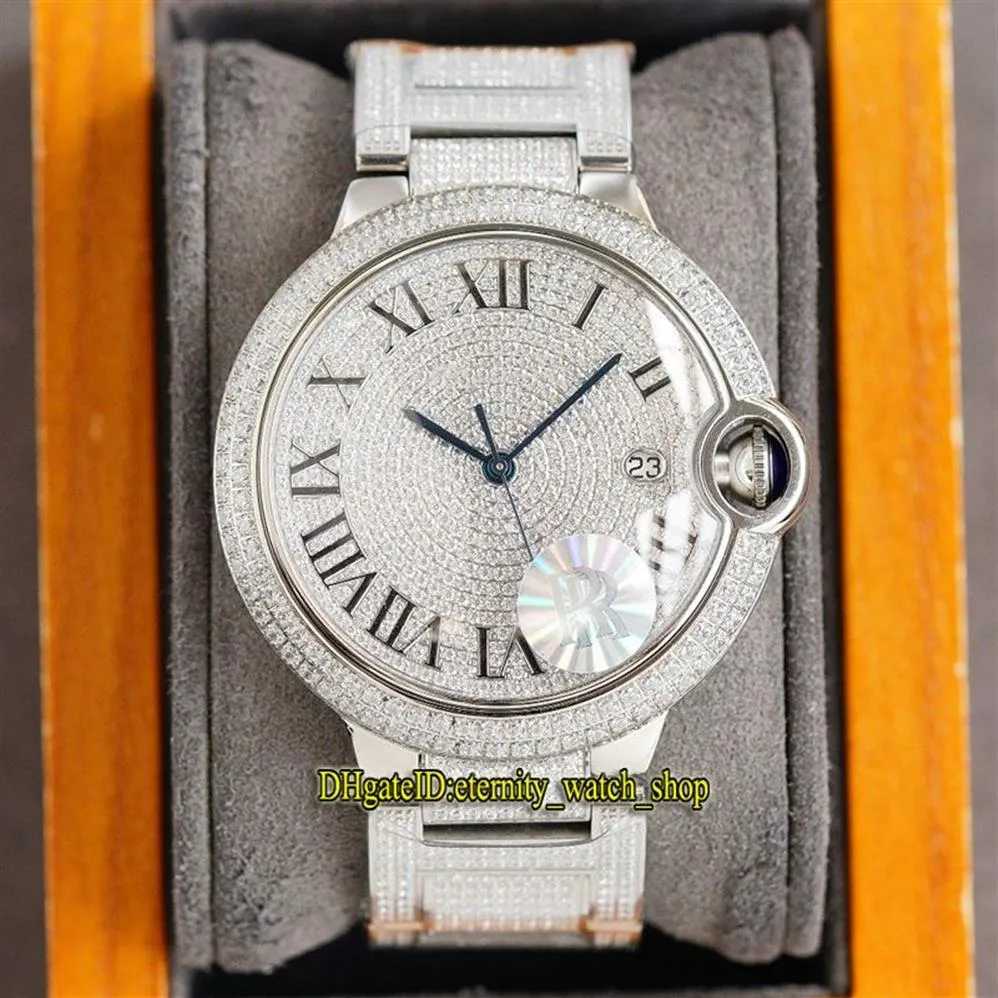 Eternity Jewellery Watches 0049 RFF V7 Edition Gypsophila CZ Diamond Dial Super 2836 자동 다이아몬드 케이스 완전히 아이스 아웃 남성 W2425