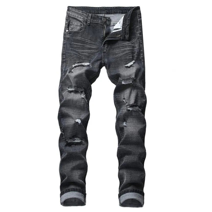 Wielkie rozmiary dżinsy harajuku fitness streetwear punk rock hollow out hole pant 2019 nowatorskie spodnie vintage Pants3063