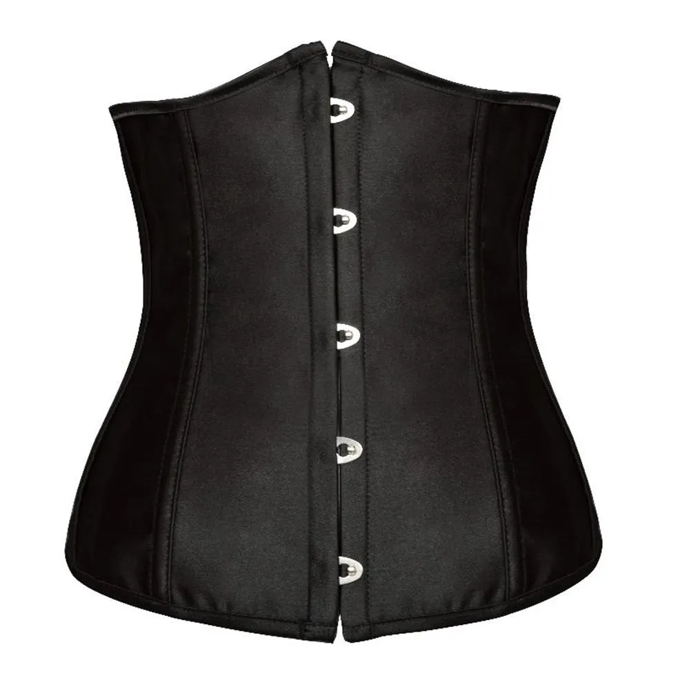 Goth satyn czarne gorsets seksowne bieliznę Kobiety stalowe trening talii Underbust Bustiery plus rozmiar gorsety najlepsze 8192299U