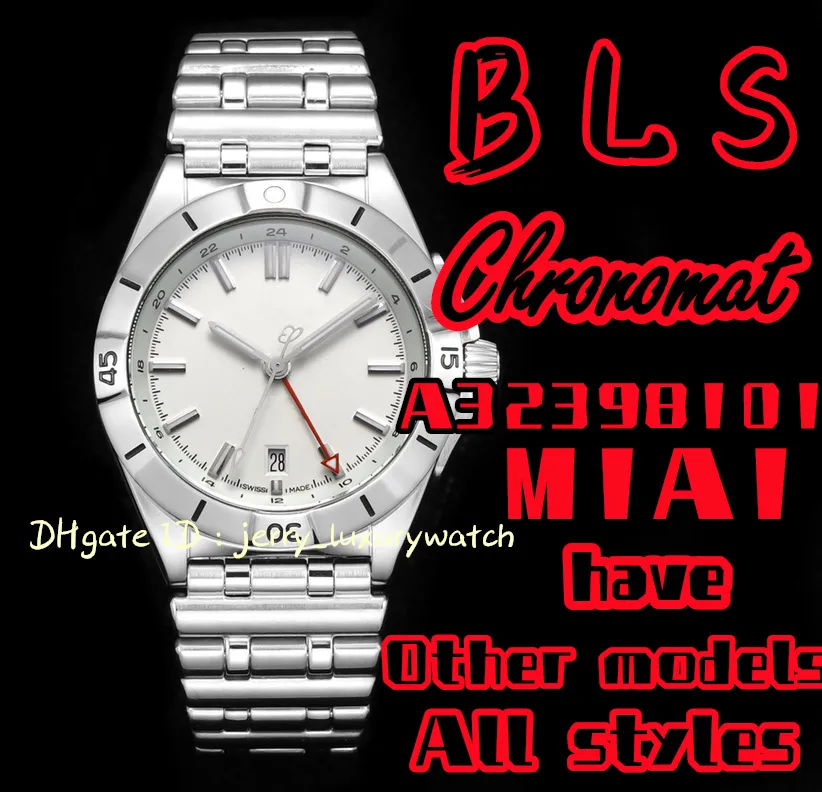 BLS Luxury Men's Watch Mechanical Timing A32398101M1A1 Chronomat Automatic GMT 40mm, etc.2836 GMT Movement! Stålremsa handel en