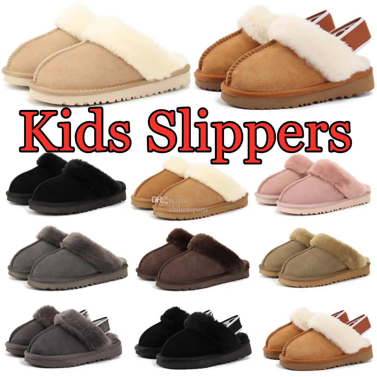 Designer pour tout-petit Kids Australia Funkette Slippers Baby Fluff ouais Slide Kid Australian Chaussures chaudes garçons filles hivernales enfants enfants