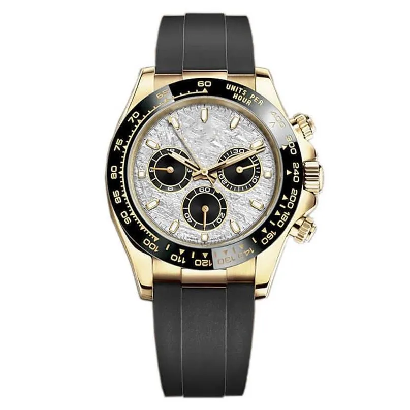 deenu1-Men's Automatic Mechanical Watch 41mm Stainless Steel Three Eyes Sapphire Waterproof Watch345P