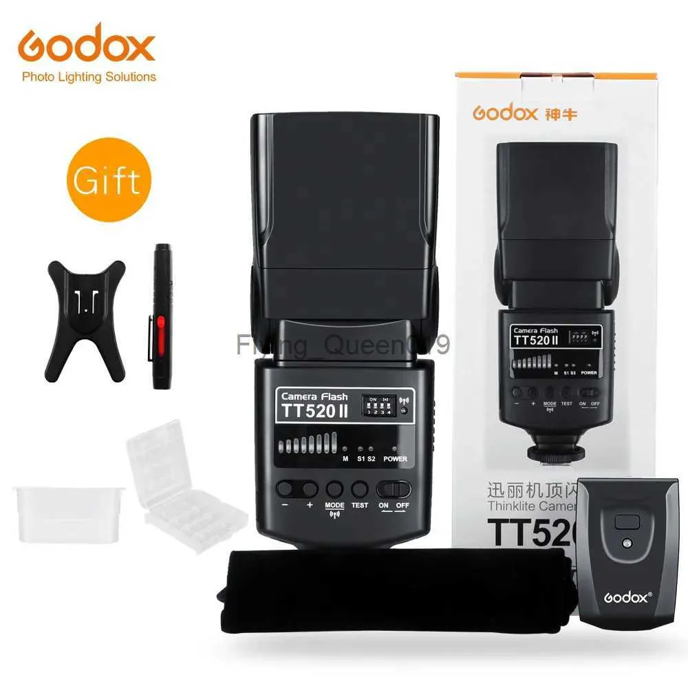 Flash Heads Godox Thinklite Camera TT520II com sinal sem fio de 433 MHz integrado para câmeras Pentax Fuji Olympus DSLR YQ231005