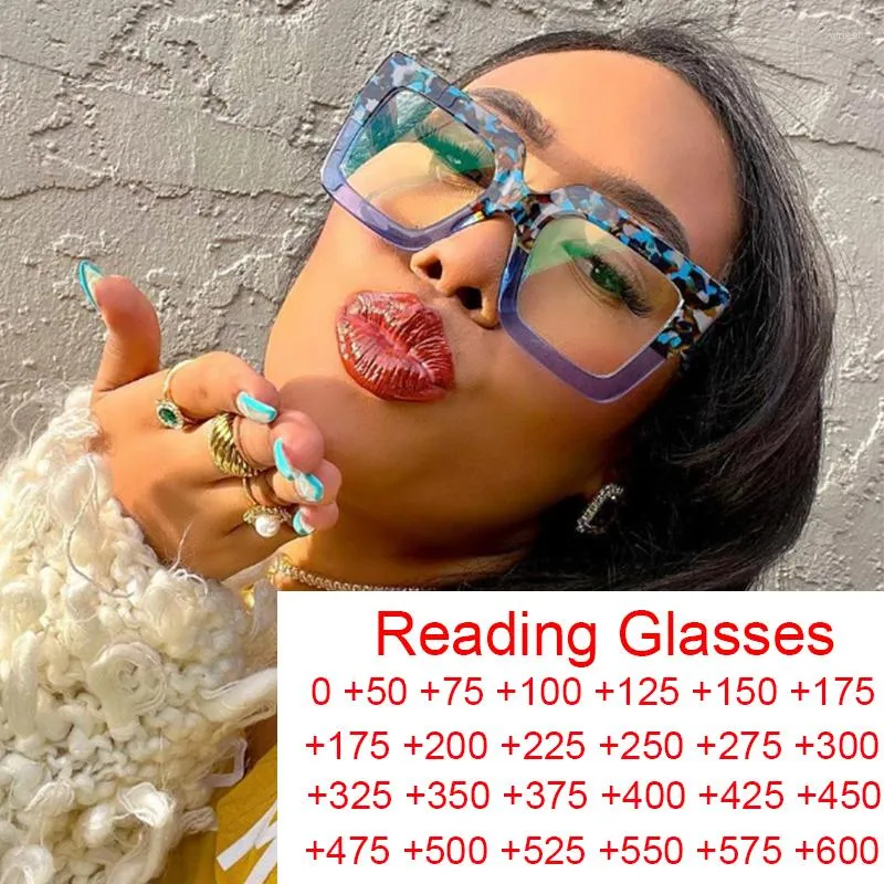サングラスファッションファッション2023グラディエントプラスチックブランドデザイナーの女性の眼鏡のための特大の正方形の眼鏡