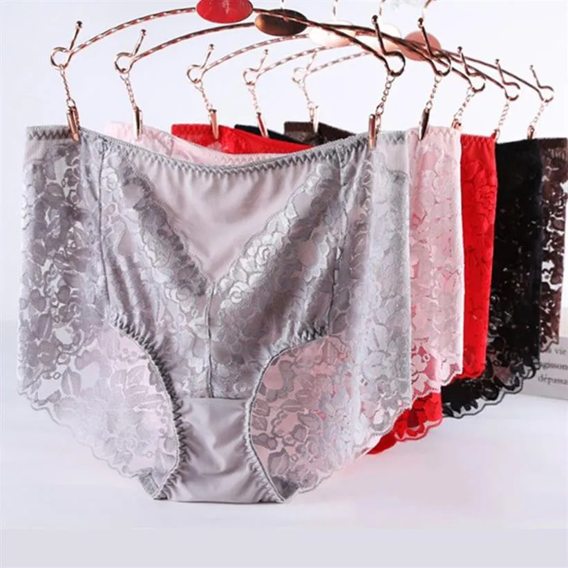 Big Large Size High Waist Panties for Women Underwear Ladies Sexy Lace  Briefs/