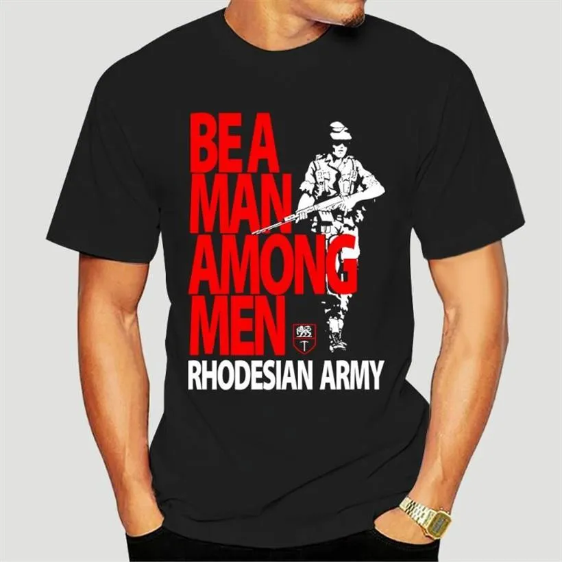 T-shirts pour hommes Costumes d'anime japonais T-shirt de l'armée rhodésienne - Soyez un homme parmi les hommes T-shirt Rhodésie Été Mâle Hip Hop Stree2396