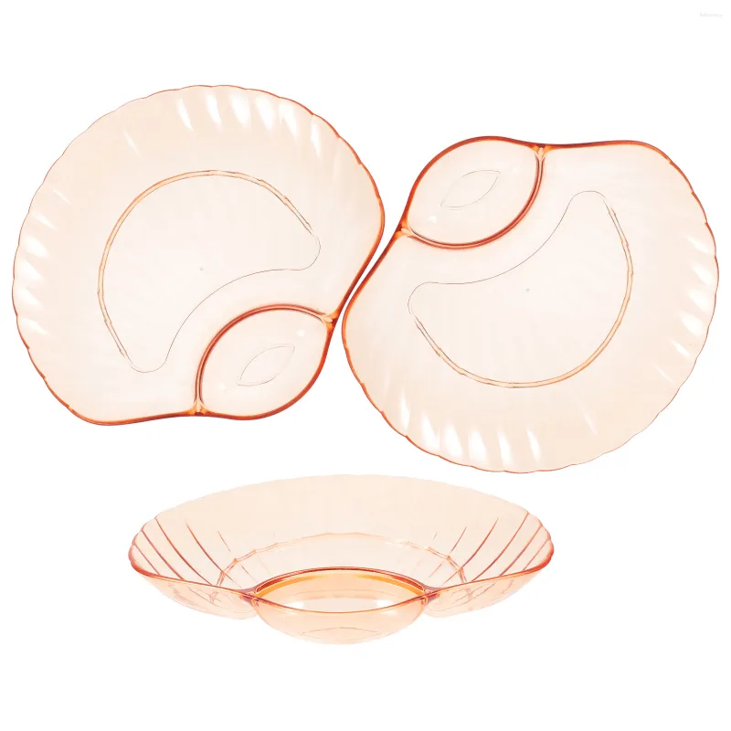 Cups Saucers 4pcs Shell Shaped Plates Snack Tray Multi-purpose Dish Nuts