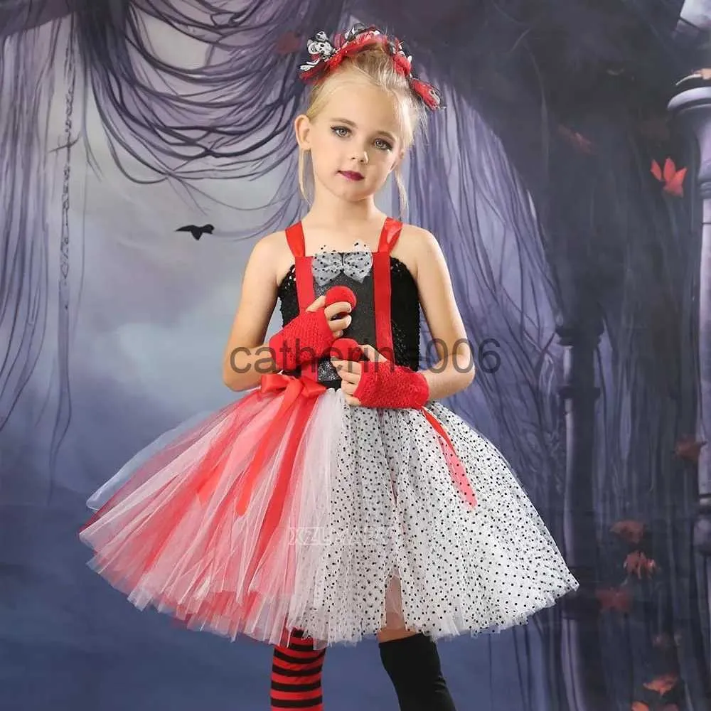 Speciale Gelegenheden 2023 Meisjes Clown Kostuum Circus Cosplay Kostuums Kinderen Kinderen Meisjes Baby Verjaardagsfeestje Halloween Carnaval Jurk Purim Kostuum x1004