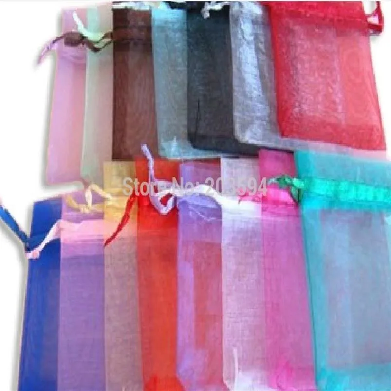 Hdyu Çizilebilir Organza Çantaları 9x12 Cm Düğün Hediye Çantaları Takı Paketleme Çantaları Düğün Koşuları Çok Renkler 100 PCS LOT2562