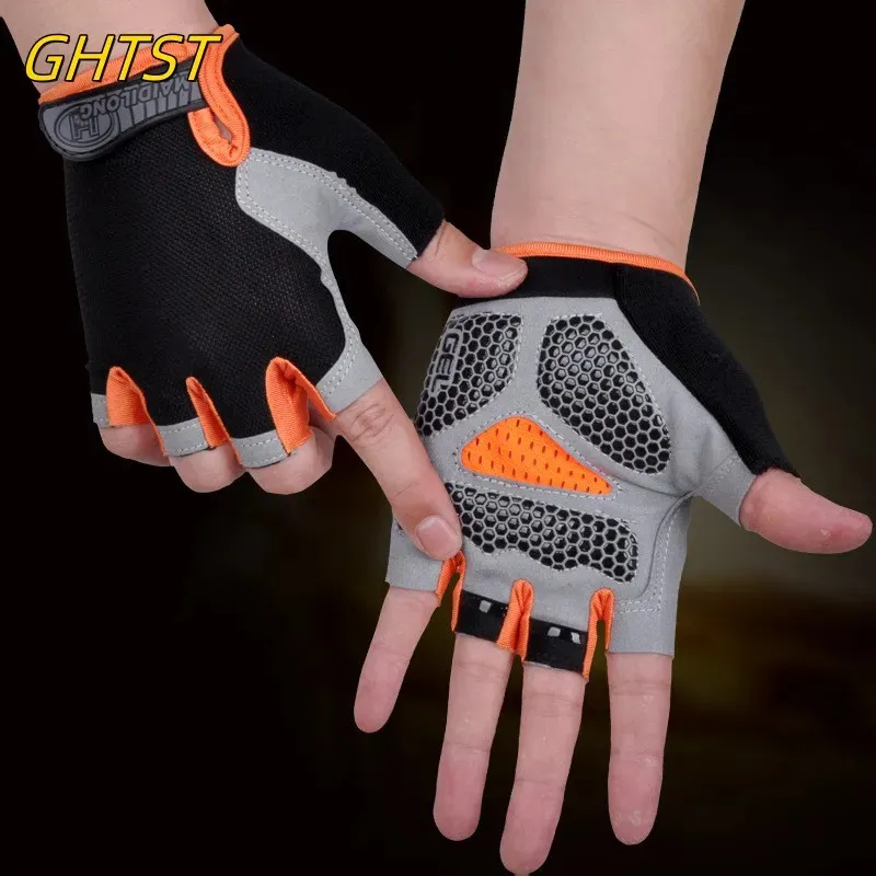 Gants de cyclisme antidérapants, Anti-transpiration, respirants, pour vélo, moto, gymnastique, Yoga, entraînement sportif, pour hommes et femmes, demi-doigt, 231005