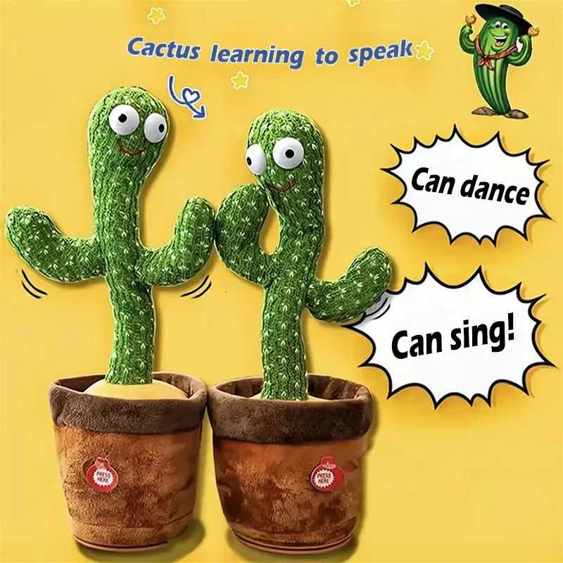 Objets décoratifs Figurines Dansant Cactus Jouet Répéter Parler Charge Peut  Chanter Record Dansant Enfants Éducation Jouets Cadeau D'anniversaire