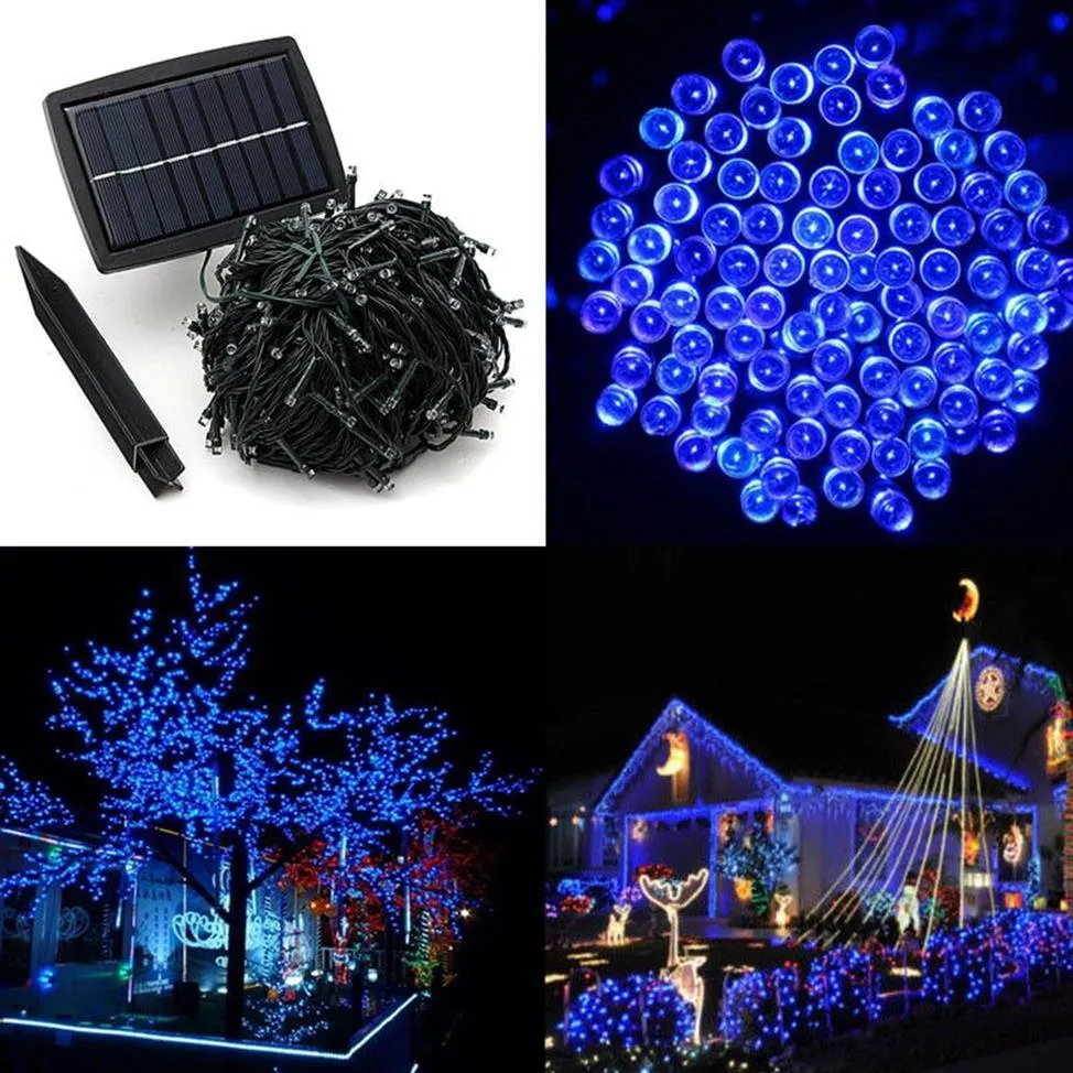 50m 500 led solar powered luz de tira de fadas para o festival de natal luzes corda baterias recarregáveis para decoração garden2676