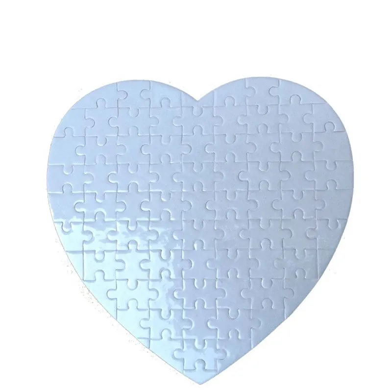 Sublimation Blank Puzzle Heart Round A4 Blank Jigsaw DIY Craft Heat Transfer Printing Regular Irregular Shape Puzzles
