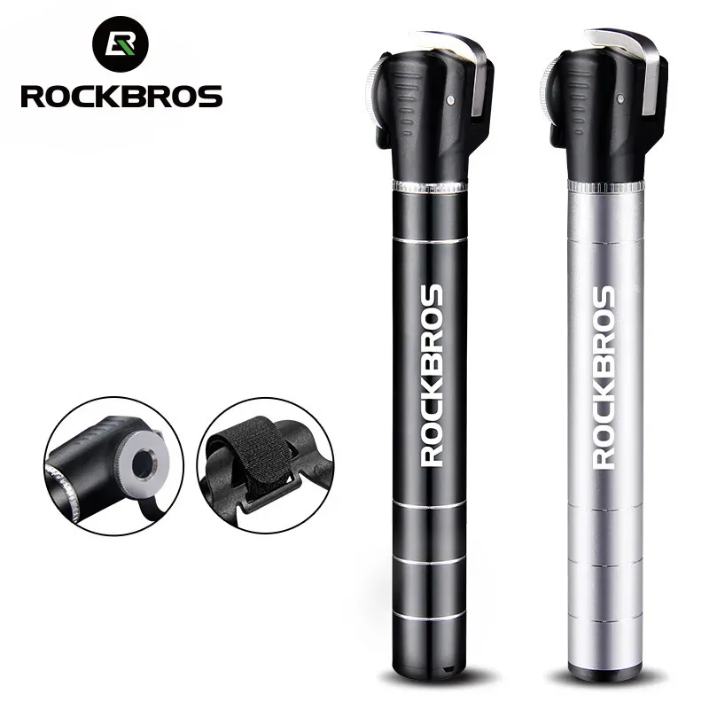 Bike Pumps ROCKBROS Mini Bicycle Pumps Portable MTB Cycling Bike Inflator Aluminum Alloy Pump Fit Presta Schrader 100psi 230927