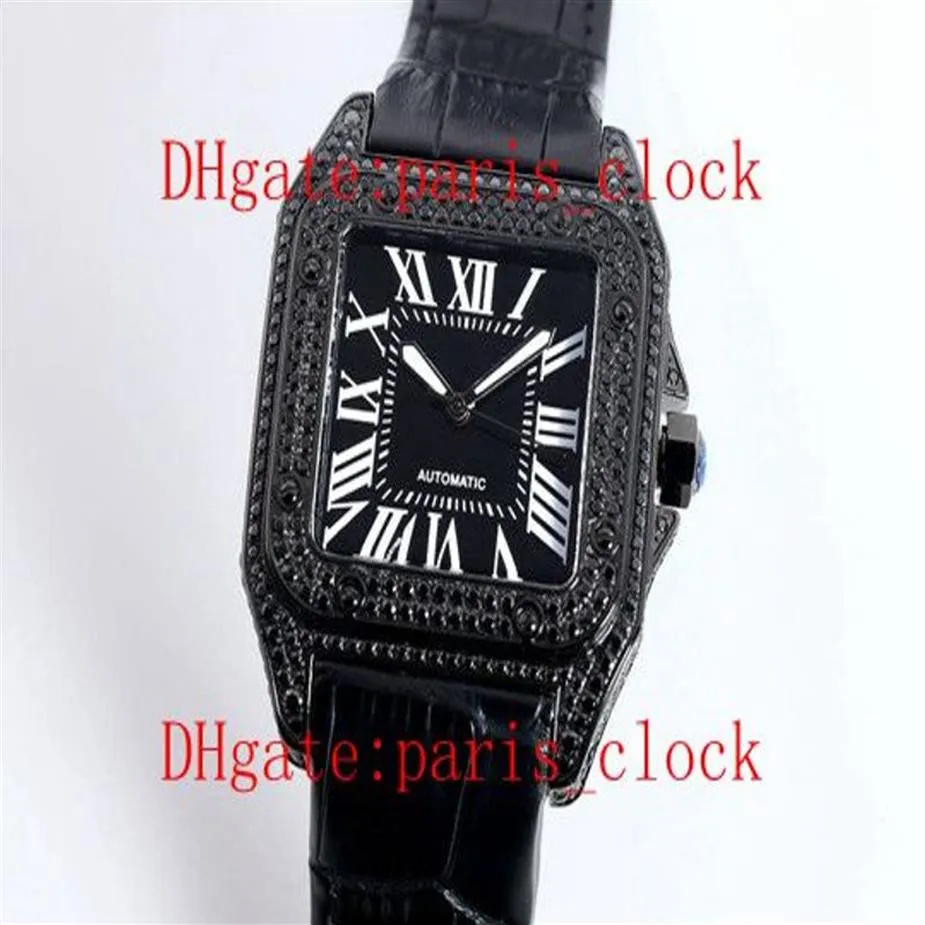 Orologio da uomo stile SF 100° anniversario Serie Diamond Cal 2813 Movimento automatico Cinturino in pelle di vacchetta con vetro a specchio resistente all'usura minerale d231Z