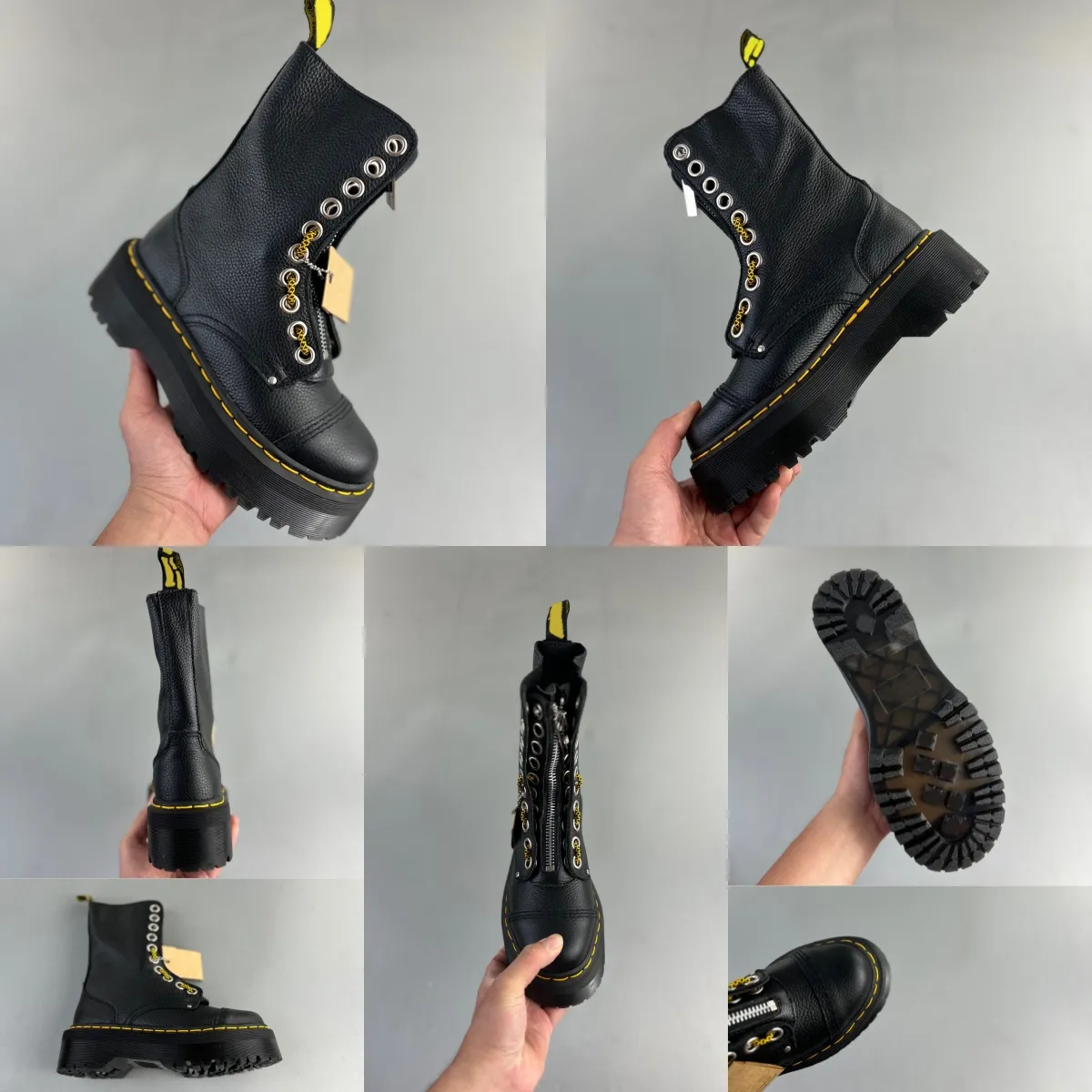 디자이너 부츠 하이 부츠 Doc Martens for 남자 여자 Martins High Leather Winter Snow Booties Oxford 바닥 플랫폼 부츠 크기 35-42