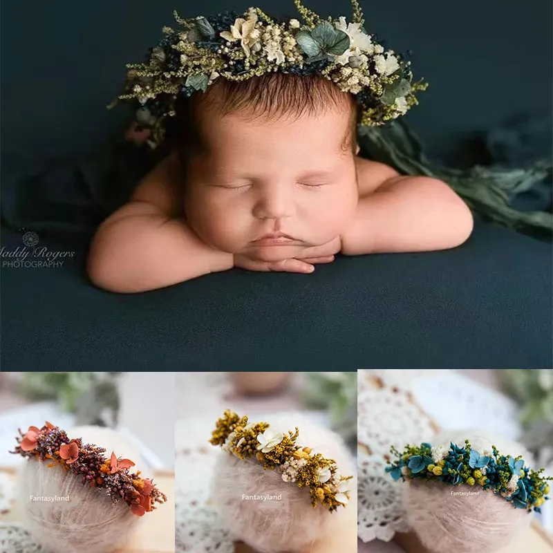 Haaraccessoires Bloem Babyhoofdband Babyhoofddeksels Pography Garland Shoot Studio Band geboren rekwisieten 231008